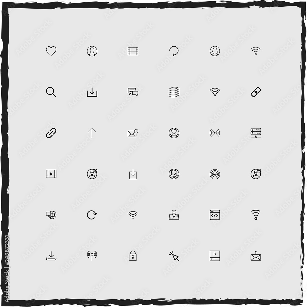 web simple linear icons set web simple linear icons set