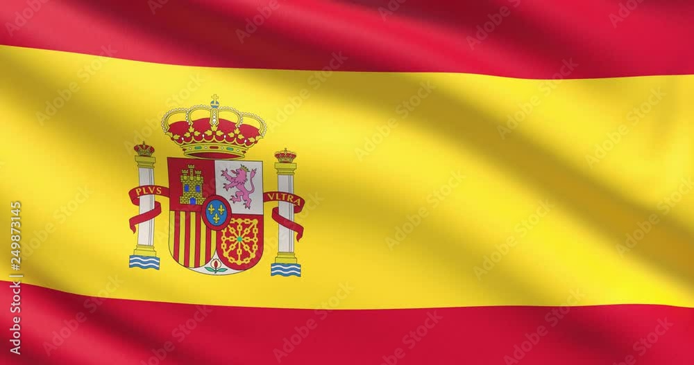 The flag of Spain. Waved highly detailed fabric texture. The flag of Spain. Waved highly detailed fabric texture.