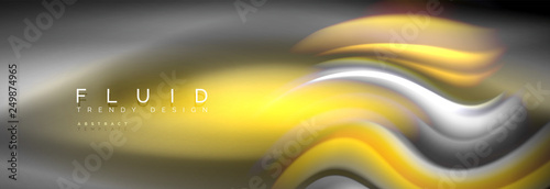 Fluid colors mixing glowing neon wave background, holographic texture
