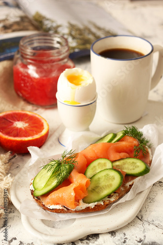 Healthy breakfast table