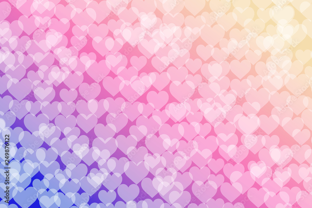 Pink Bokeh lights gradient background with hearts Pink Bokeh lights gradient background with hearts