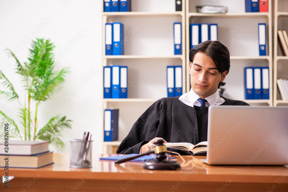 Young handsome judge working in court Young handsome judge working in court