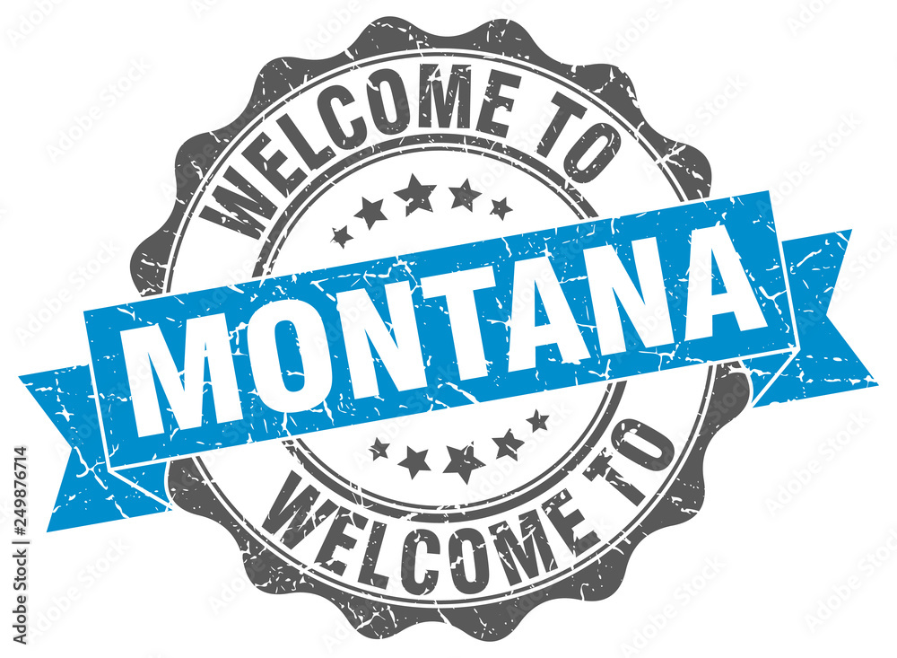 Obraz premium Montana round ribbon seal
