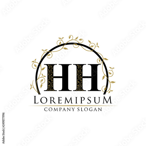 Classy Heraldry Gold HHLetter Logo