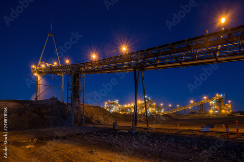 Night view of a copper mine head in NSW Australia