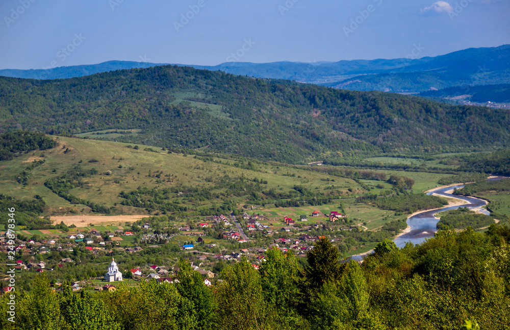 panorama of carpathian village