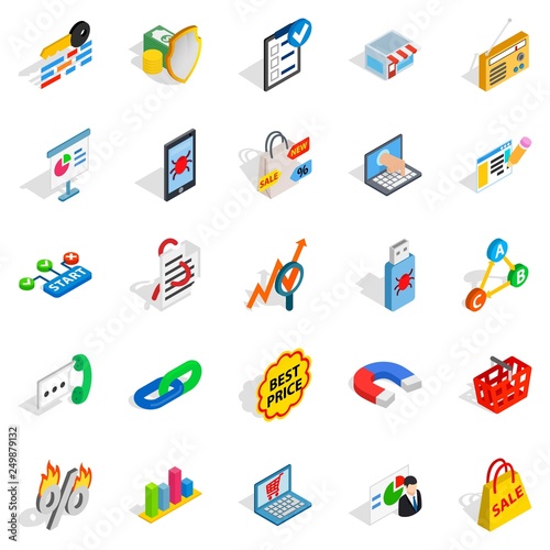 IT engineering icons set. Isometric set of 25 it engineering vector icons for web isolated on white background