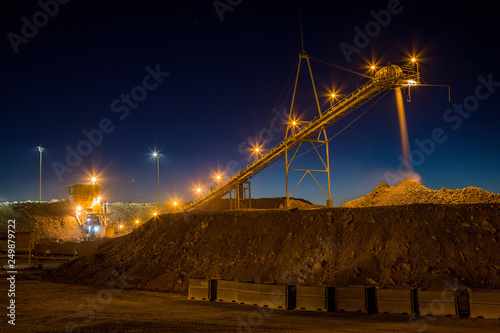 Night view of a copper mine head in NSW Australia photo