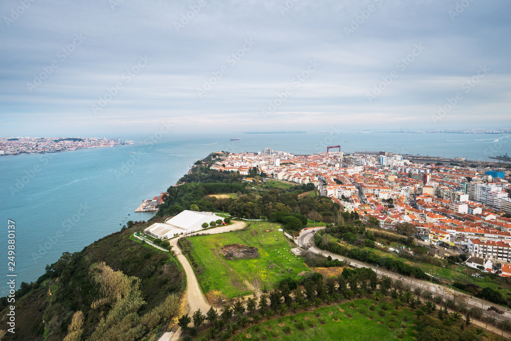Lisbon city seen from above on a sunny day, Portugal, Europe
