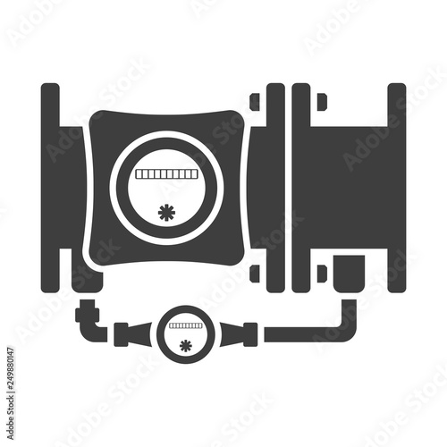 Icon combined water meter. Vector on white background