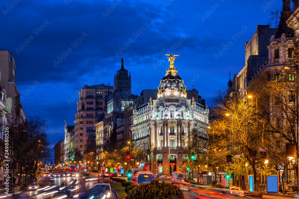City of Madrid by Night in Spain