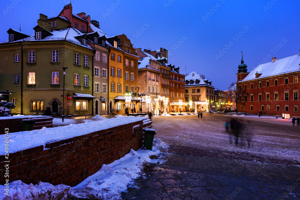 Winter Evening in the Old Town of Warsaw