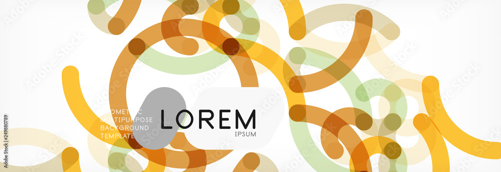 Obraz premium Curly wave lines abstract background design, transparent color lines on gray