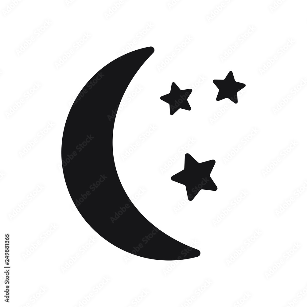 Moon vector icon on background. Moon vector icon on background.