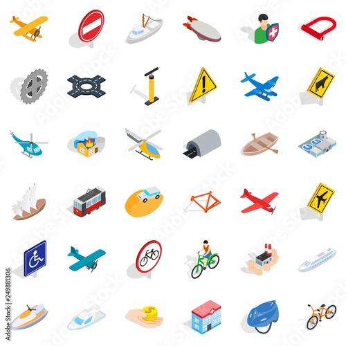 Great transport icons set. Isometric style of 36 great transport vector icons for web isolated on white background