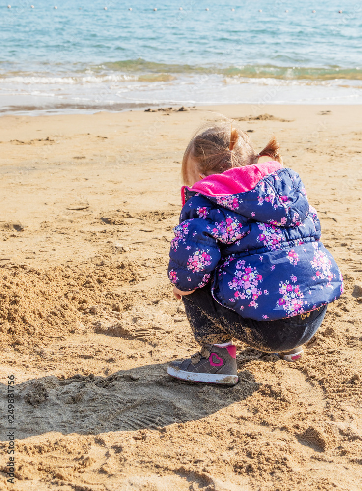 Baby. Playing. Sand. Dirty. Beach. Girl. Sea Baby. Playing. Sand. Dirty. Beach. Girl. Sea