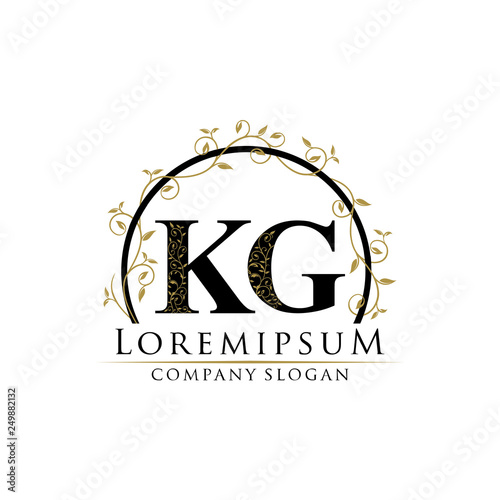 Luxury Gold KG Letter Logo