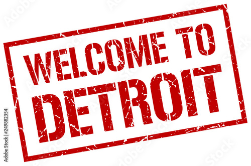 welcome to Detroit stamp