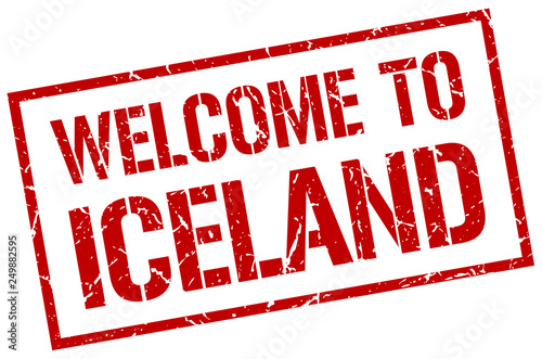 welcome to Iceland stamp