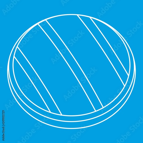 Grilled round beef steak icon blue outline style isolated vector illustration. Thin line sign