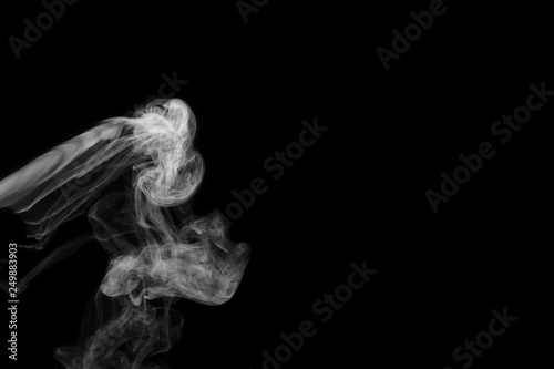 Fototapeta Naklejka Na Ścianę i Meble -  white smoke isolated on black background, abstract powder, water spray, Add smoke effect