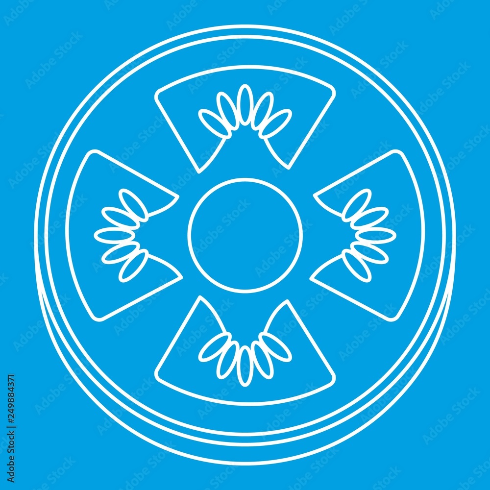 Slice of ripe tomato icon blue outline style isolated vector illustration. Thin line sign Slice of ripe tomato icon blue outline style isolated vector illustration. Thin line sign