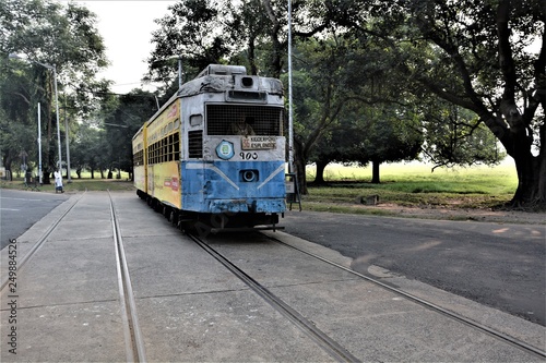 TRAM -ON KOLKATA ROADS , ONE OF THE HERITAGE OF THE COUNTRY AND THE CITY TOO
