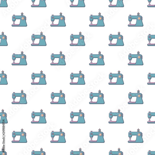 Sewing machine pattern in cartoon style. Seamless pattern vector illustration