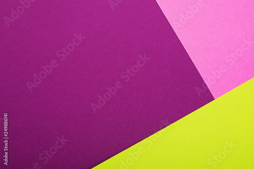 Abstract geometric festive background. Purple, pink and yellow trend colors 2019,