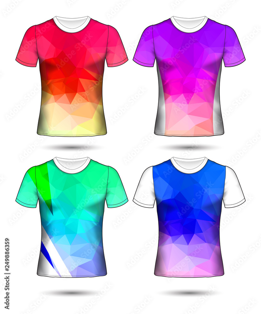 t-shirt templates abstract geometric collection of different colors polygonal mosaic t-shirt templates abstract geometric collection of different colors polygonal mosaic