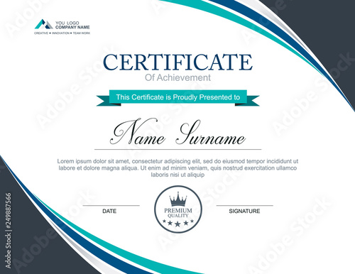 Vector certificate template