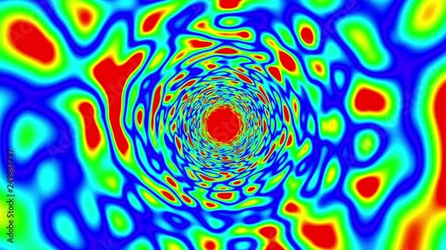 Fast Colorful Psychedelic Fractal Endless Tunnel Abstract Motion Background