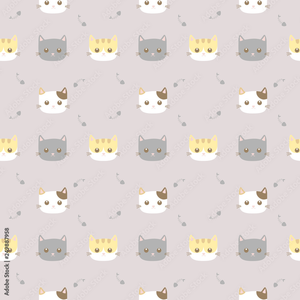 Obraz premium seamless pattern cute cat