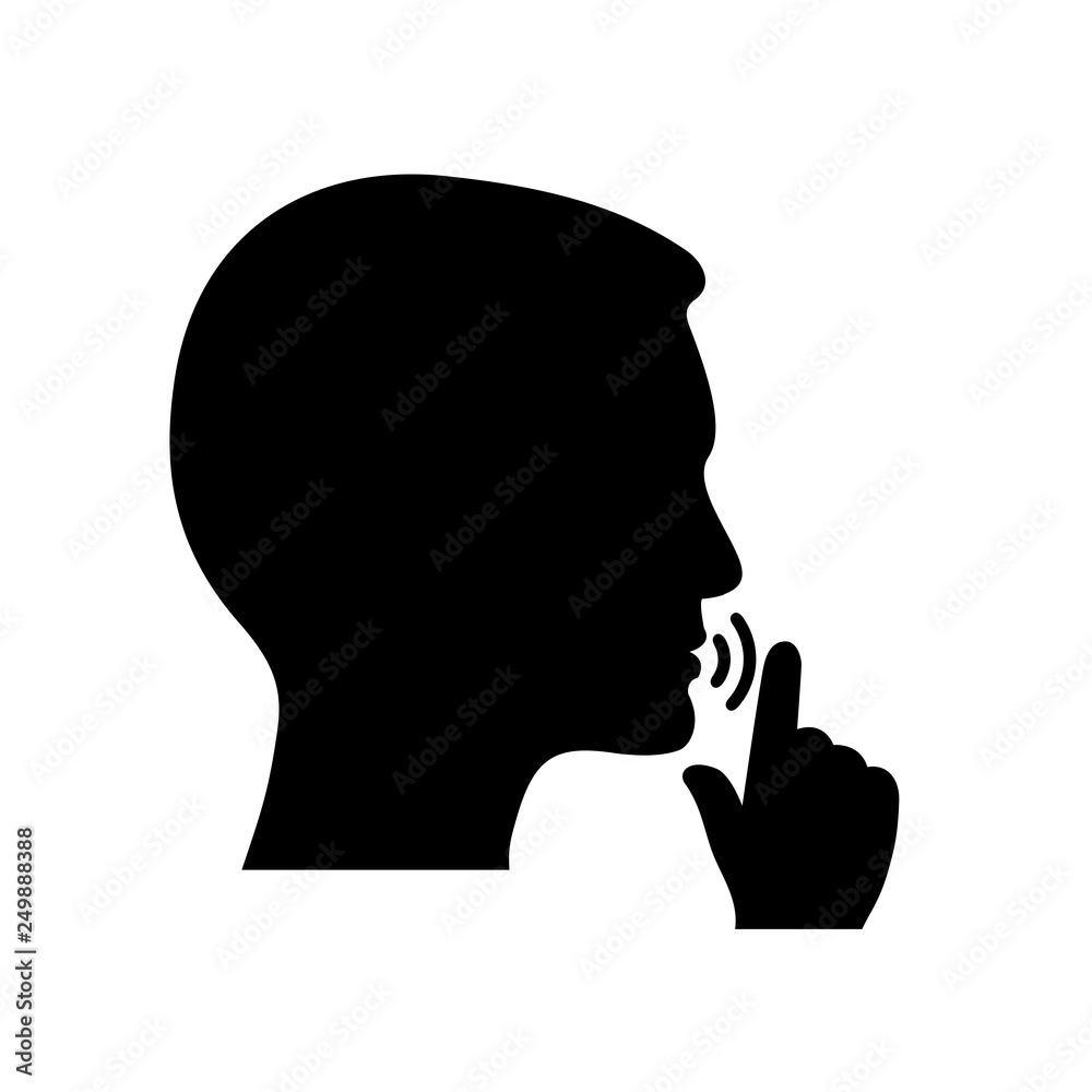 Quiet, please. Keep silence symbol. Keep quiet sign stock vector