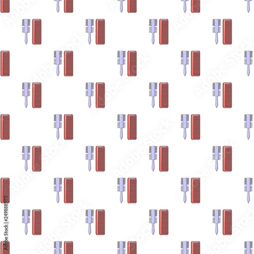 Comb brush pattern in cartoon style. Seamless pattern vector illustration