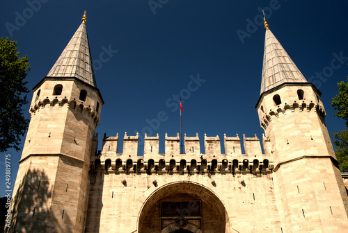 The main entrance to the Topkapi Palace is the main palace of the Ottoman Empire. Istanbul, Turkey.