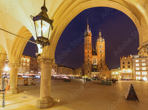 Cracow. Old city by night