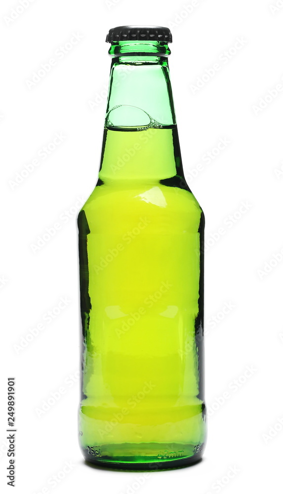 Glass beer green bottle isolated on white background Glass beer green bottle isolated on white background