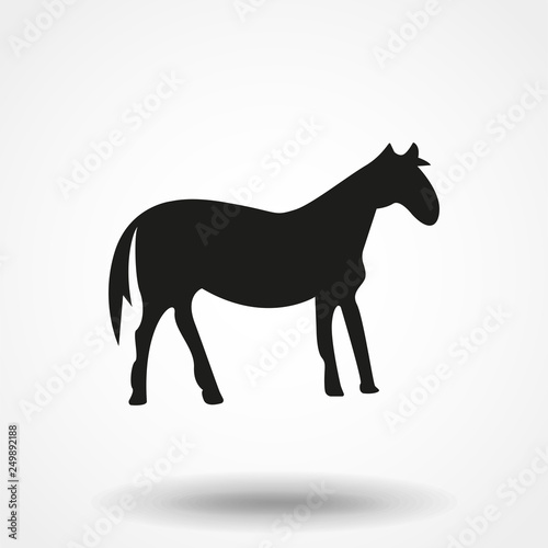 Horse icon vector. Animal symbol. Stallion pictogram  flat vector sign isolated on white background. Simple vector illustration for graphic and web design.