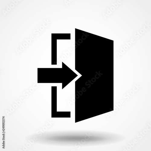 Free Download The exit icon. Logout and output, outlet, out symbol. Flat Vector illustration - GFXLoad