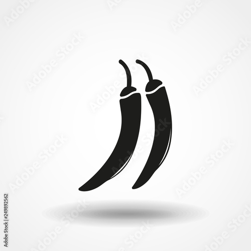chili pepper icon, spicy vegetable illustration, spicy mexican food