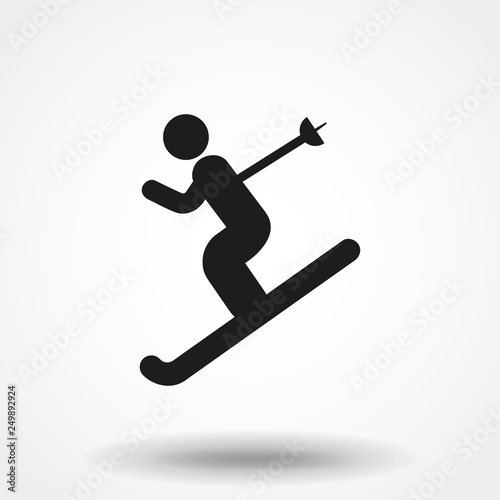 ski icon in trendy flat style isolated on background. ski icon page symbol for your web site design, logo, app, UI. Vector illustration, EPS10.