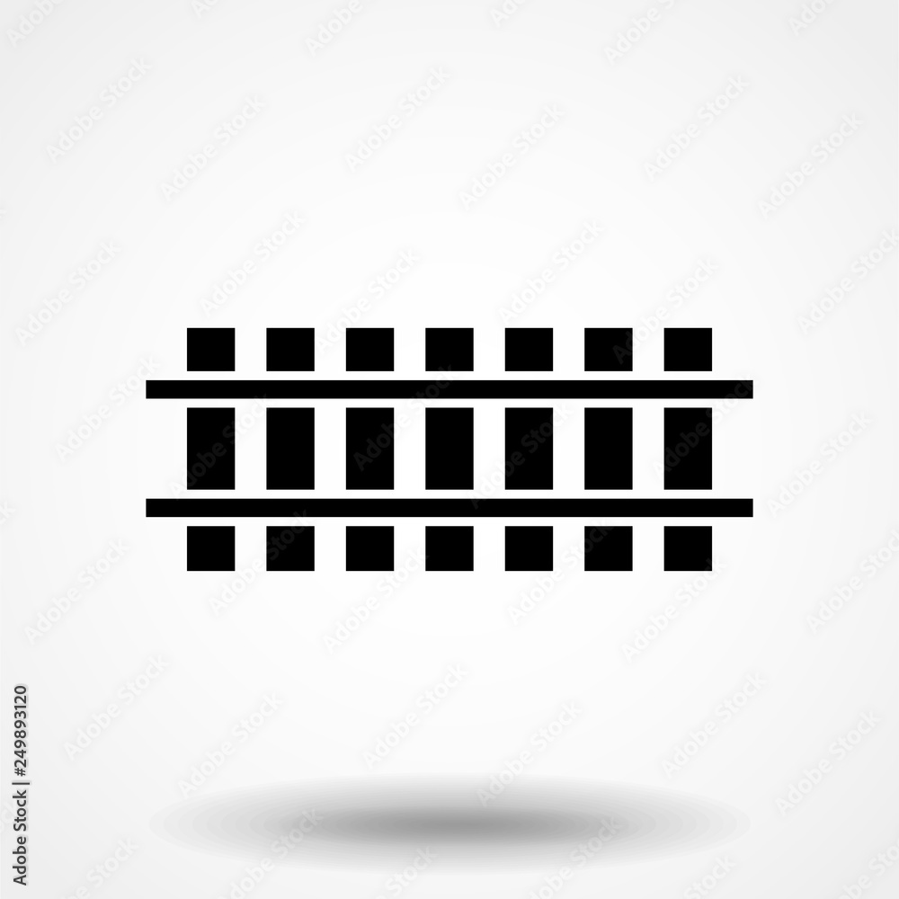 Railway icon flat. Illustration isolated vector sign symbol Railway icon flat. Illustration isolated vector sign symbol