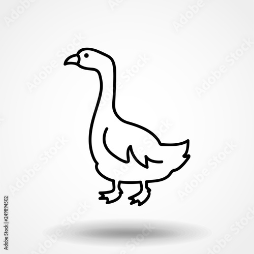 Goose linear icon. Modern outline Goose logo concept on white background from animals collection. Suitable for use on web apps, mobile apps and print media.