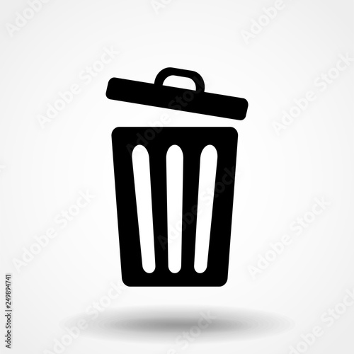 trashcan icon, vector trash bin - basket illustration - garbage basket symbol