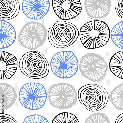 Beautiful vector seamless pattern in simple scandinavian style. Abstract hand drawn round shapes. Repeating wallpaper. Trendy background design.