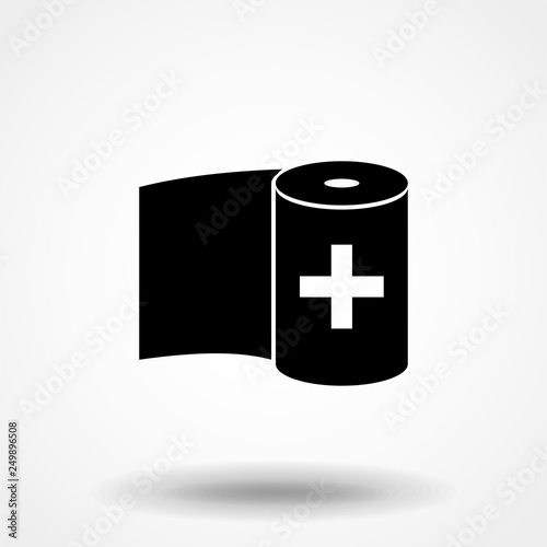 bandage icon. Simple filled bandage icon. On white background.
