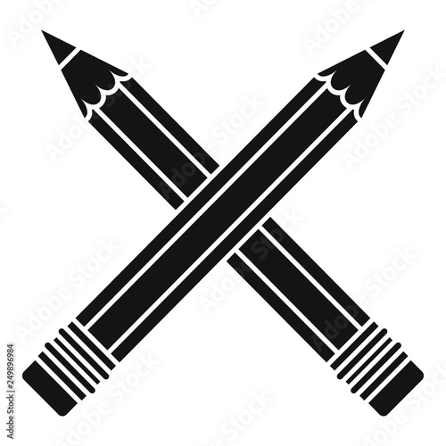 Crossed pencil icon. Simple illustration of crossed pencil vector icon for web design isolated on white background