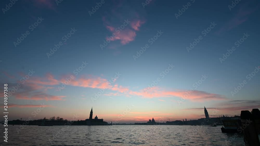 Venice, Sunset on the San Marco basin on Valentine's day Venice, Sunset on the San Marco basin on Valentine's day