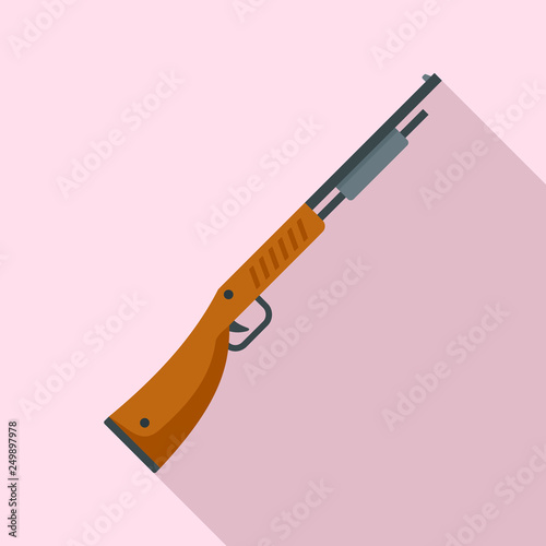 Police shotgun icon. Flat illustration of police shotgun vector icon for web design